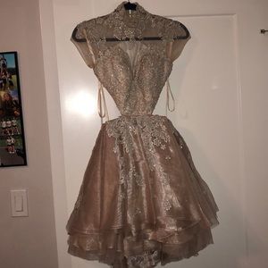 A short champagne dress